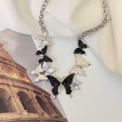 Colorized Butterfly Pendant Alloy Necklace