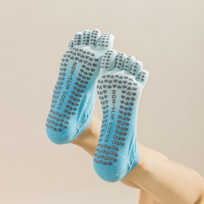 Hanging Dyed Yoga Socks Non-slip Women's Five Fingers