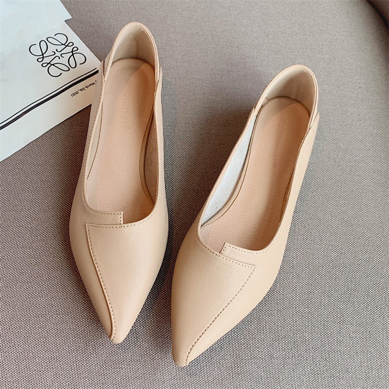 Pointed-toe Chunky Heel Two-Way Shoes