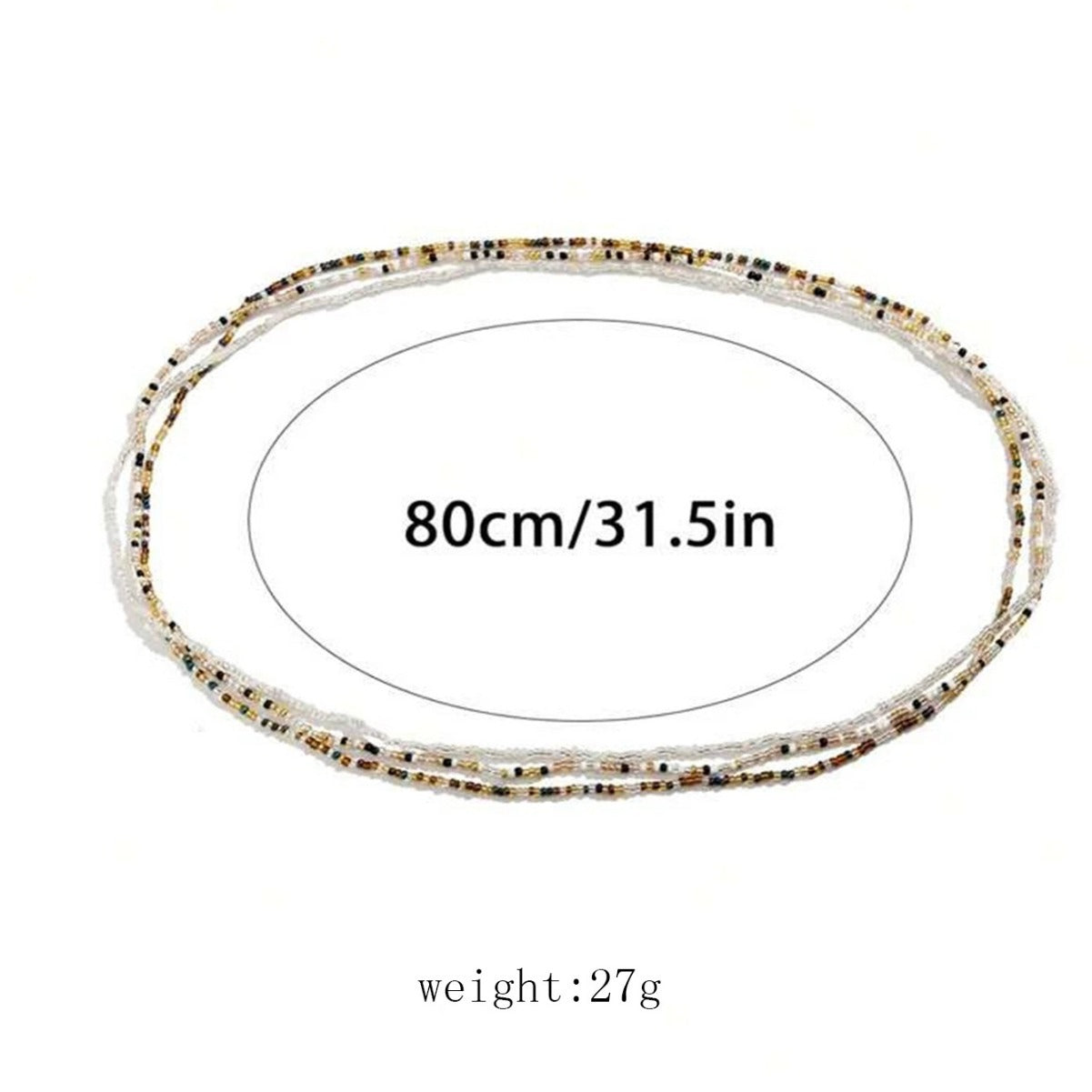 Colorful Bead Waist Chain Set for Beach Vacation Style