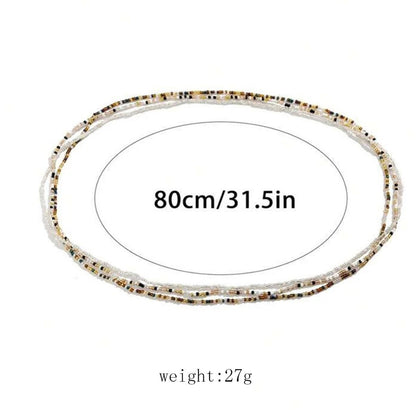 Colorful Bead Waist Chain Set for Beach Vacation Style