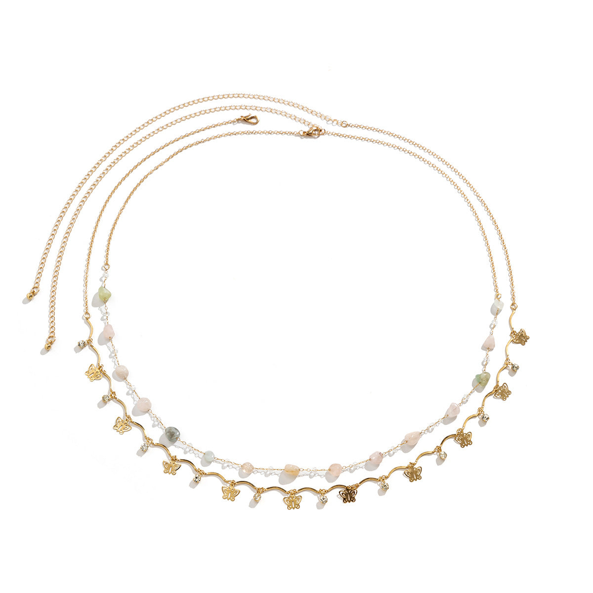 Double Layer Crystal Butterfly Tassel Body Chain