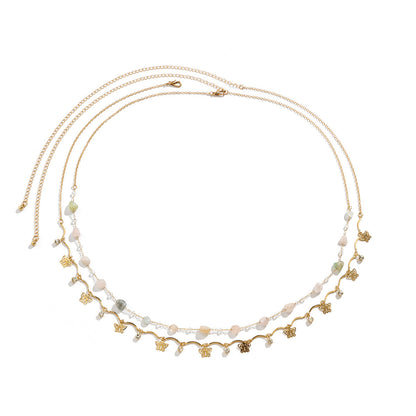 Double Layer Crystal Butterfly Tassel Body Chain
