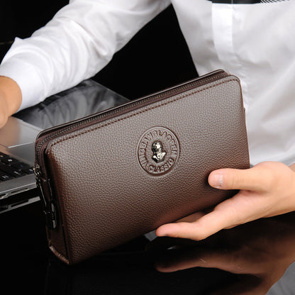 Men's Business Casual Soft Leather Clutch