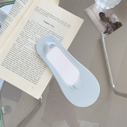 Candy Color Shallow Mouth Ice Silk Invisible Terry Bottom Boat Socks