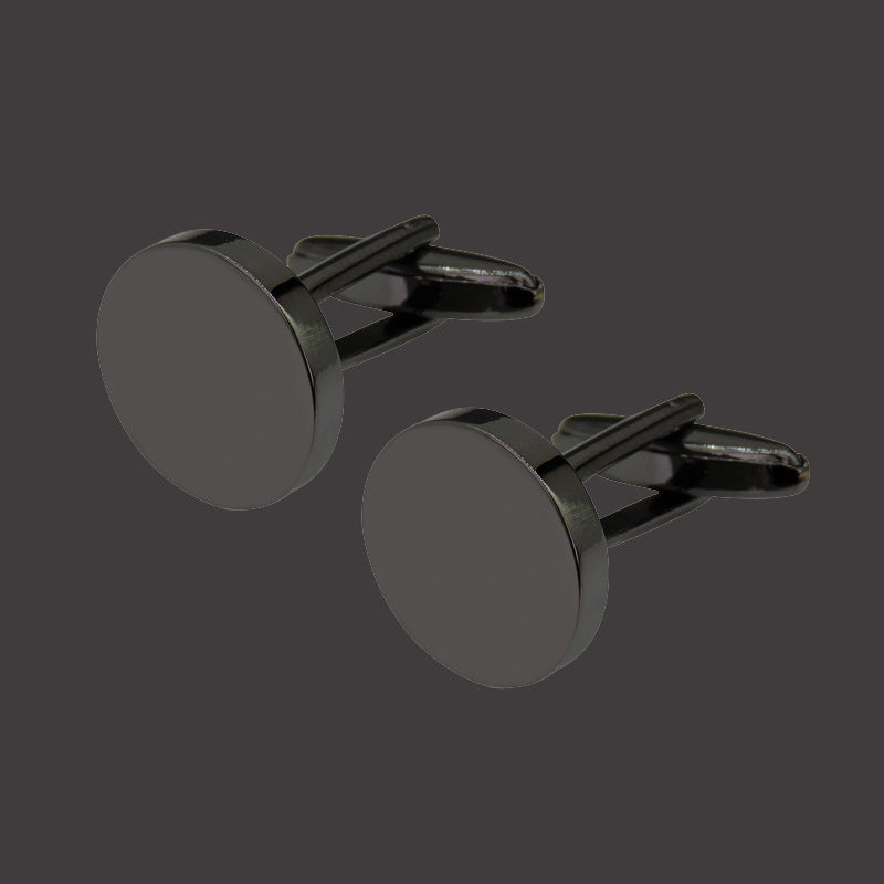 Black Gold Silver Laser Cufflinks