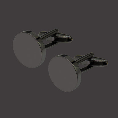 Black Gold Silver Laser Cufflinks