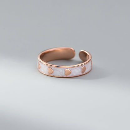 Fashion Epoxy Love Heart-shaped Ring Women