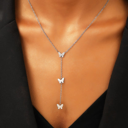 Titanium Steel Stainless Steel Necklace Female Cross Heart