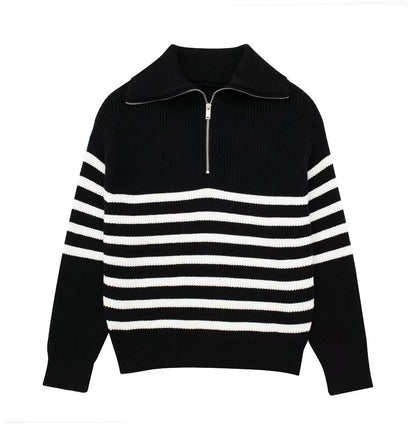 Casual All-match Open Collar Wool Sweater