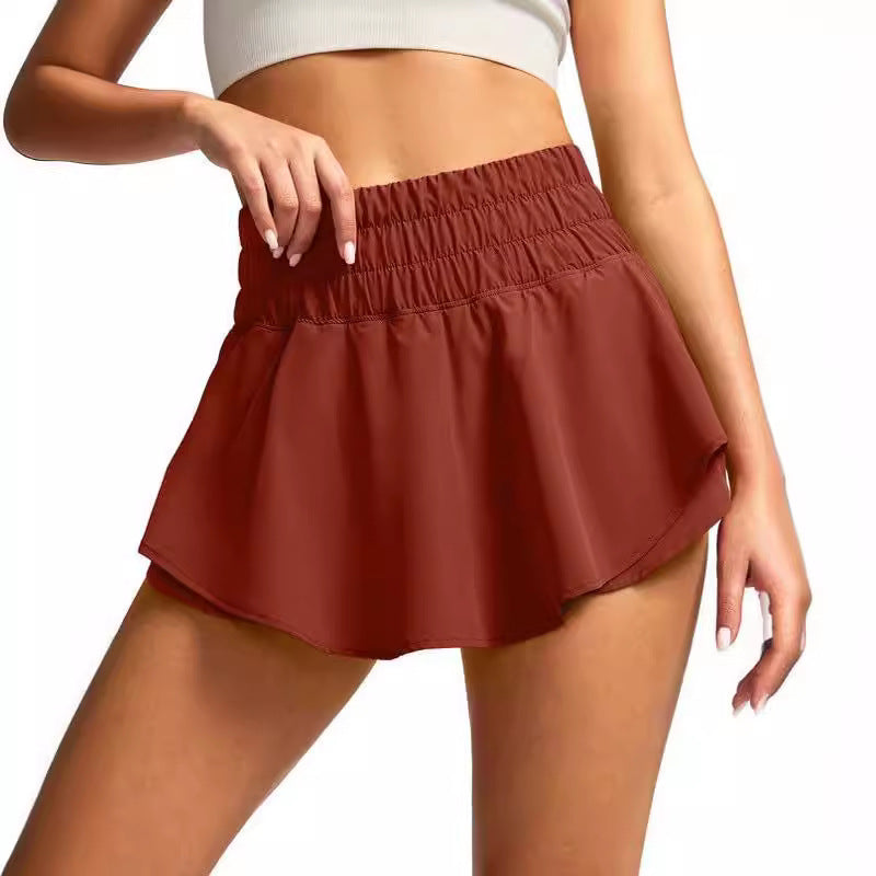 High Waist Double-layer Tennis Skirt