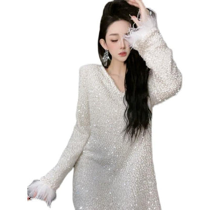 Fashion All-matching Sophisticated Type Dress Female Winter