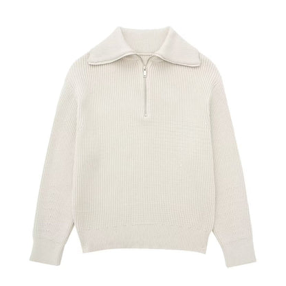 Casual All-match Open Collar Wool Sweater