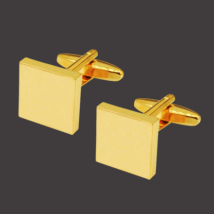 Black Gold Silver Laser Cufflinks