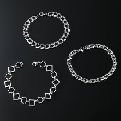 Stainless Steel Sunflower Bracelet Set