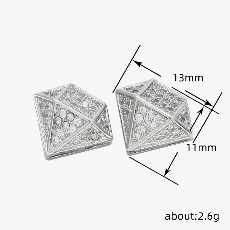 Hip Hop Zircon Stud Earrings