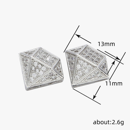 Hip Hop Zircon Stud Earrings