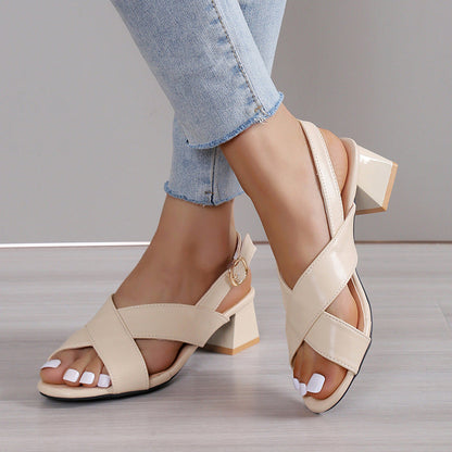 Women's Fashion Chunky Heel Ankle-strap Sandals