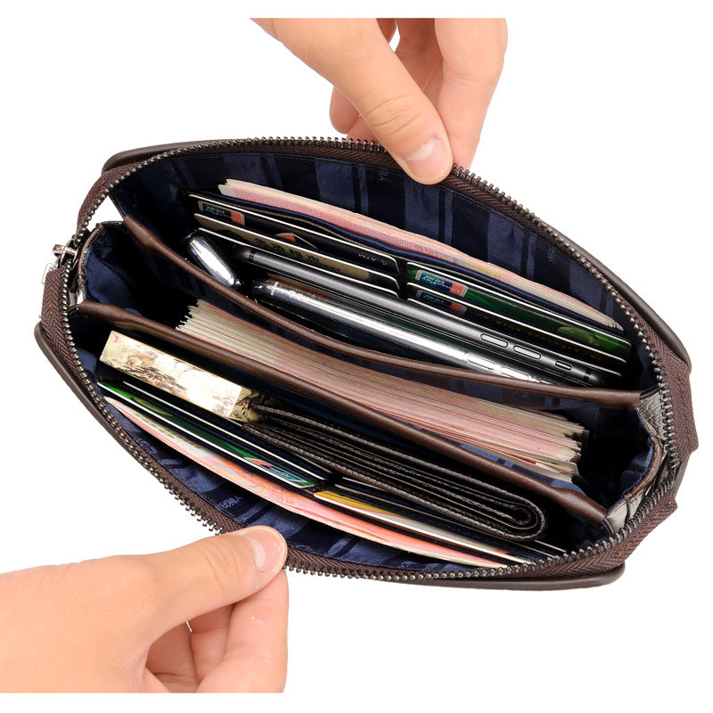 Men's Business Casual Soft Leather Clutch