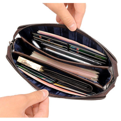 Men's Business Casual Soft Leather Clutch