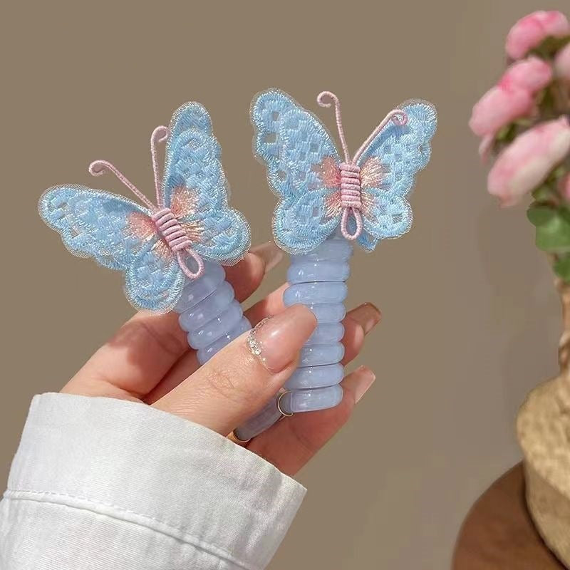 Embroidered Butterfly Hair Ring