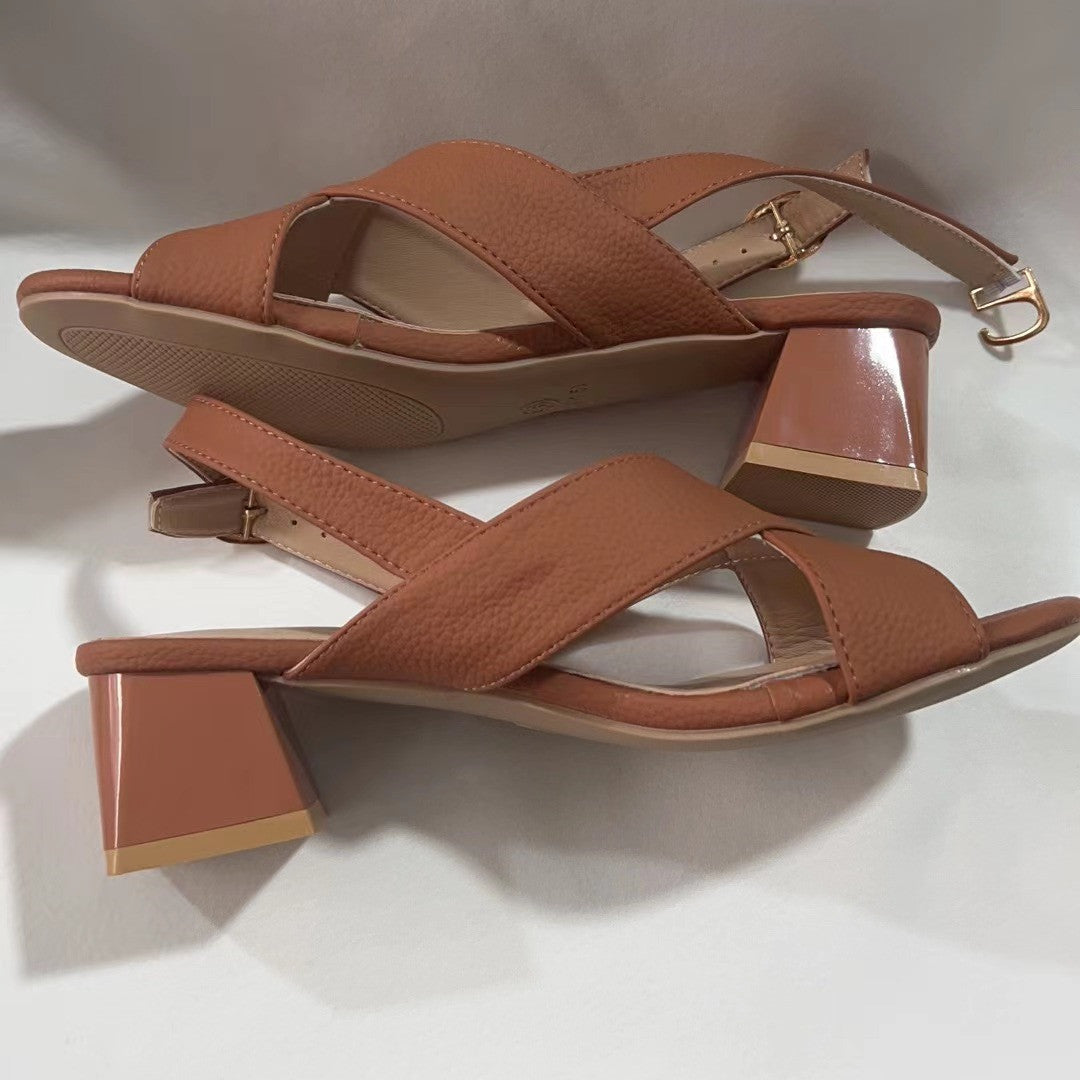 Women's Fashion Chunky Heel Ankle-strap Sandals