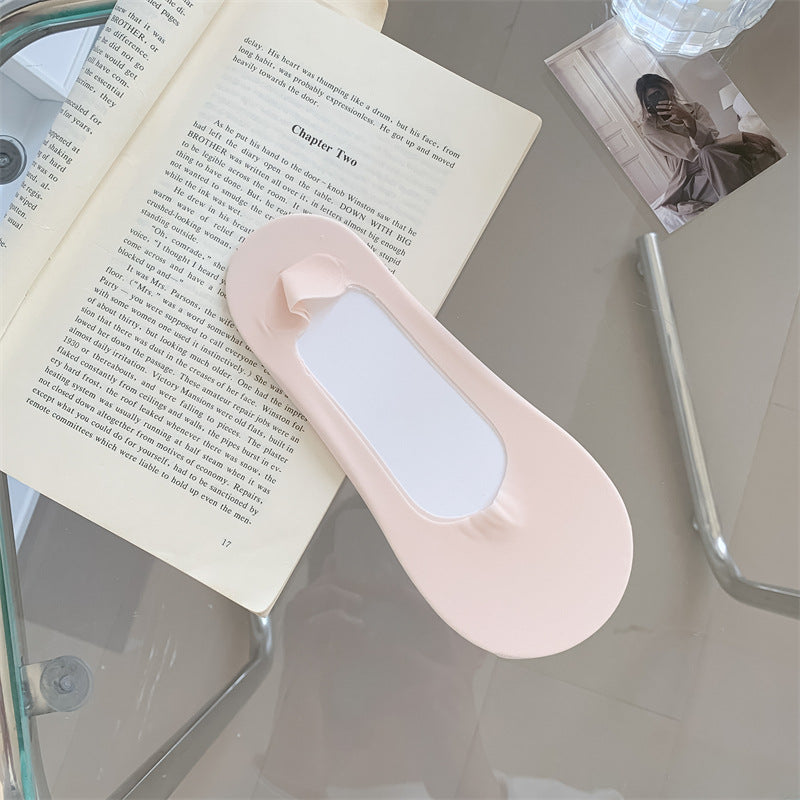 Candy Color Shallow Mouth Ice Silk Invisible Terry Bottom Boat Socks