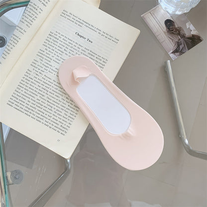 Candy Color Shallow Mouth Ice Silk Invisible Terry Bottom Boat Socks