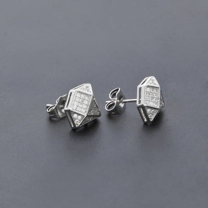 Hip Hop Zircon Stud Earrings
