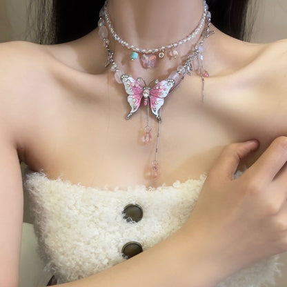 Beaded Bow Sweet Style Beaded Necklace