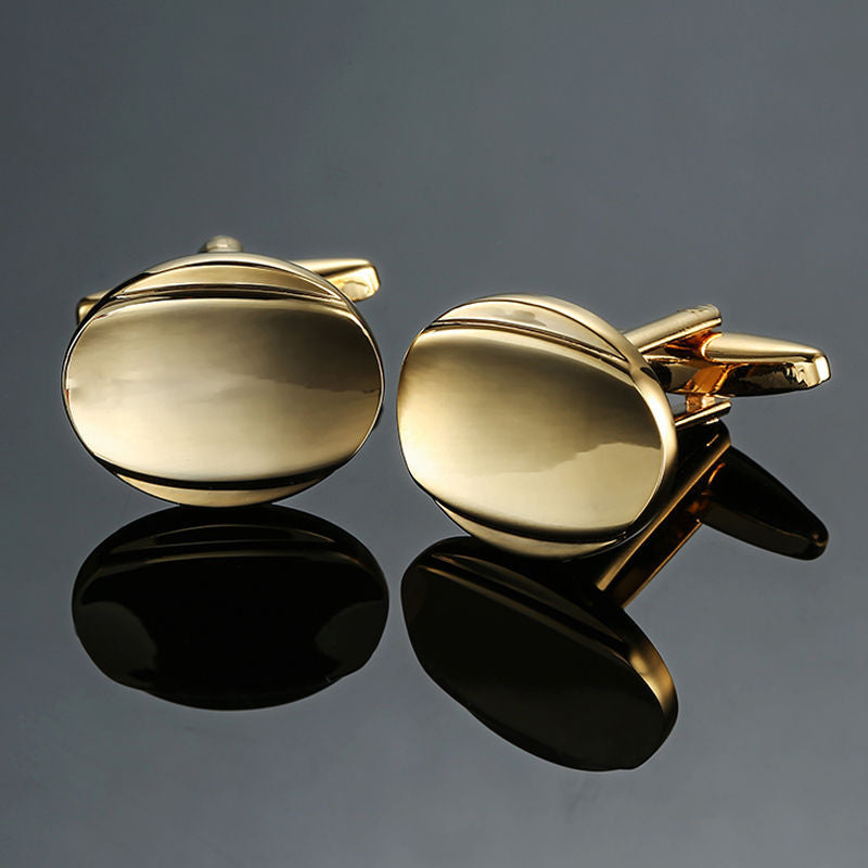 Black Gold Silver Laser Cufflinks