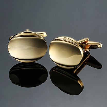 Black Gold Silver Laser Cufflinks