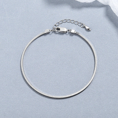 925 Sterling Silver Square Snake Bones Chain Bracelet