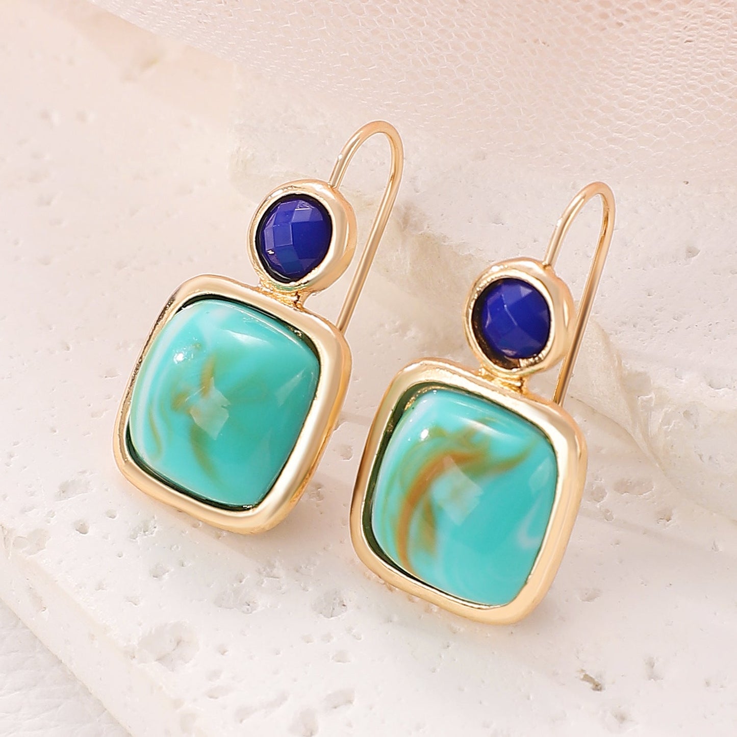 Geometric Turquoise Earrings