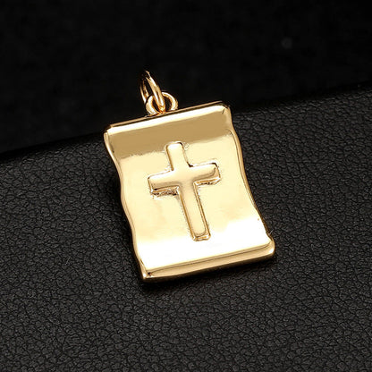 14K Gold Micro Inlaid Zircon Pendant