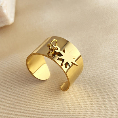 Vintage Stainless Steel Flower Ring