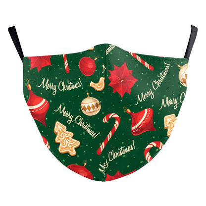 Christmas Beard Digital Printing Double Layer Dustproof Mask