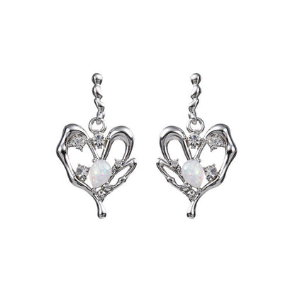 Lava Love Heart Stud Earrings