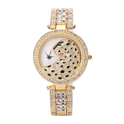 Women's 3D Leopard Print Diamond Watch