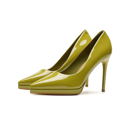 Fashionable Patent Leather Stiletto Heels
