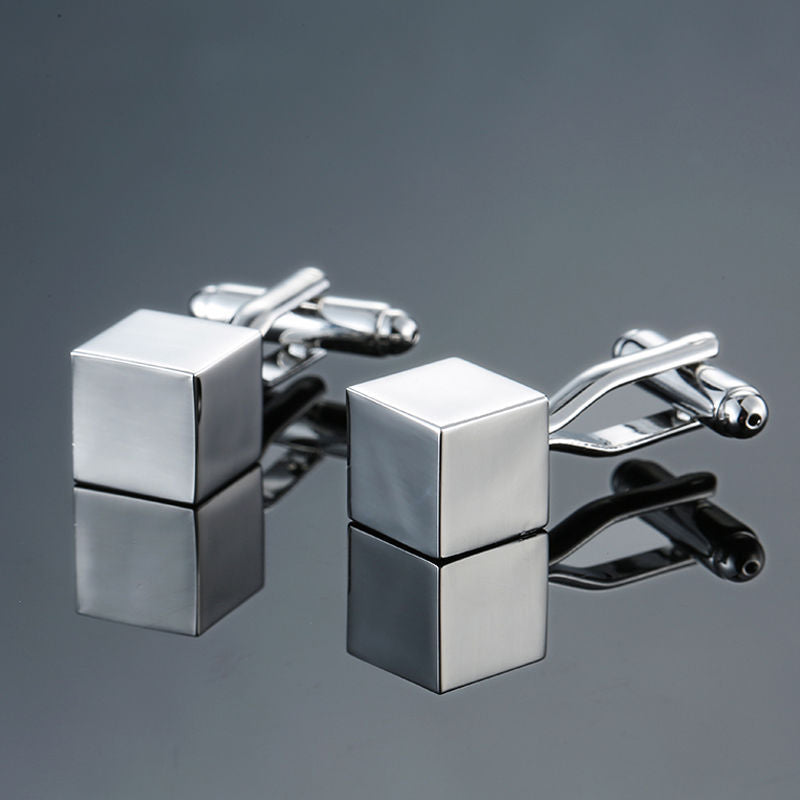 Black Gold Silver Laser Cufflinks