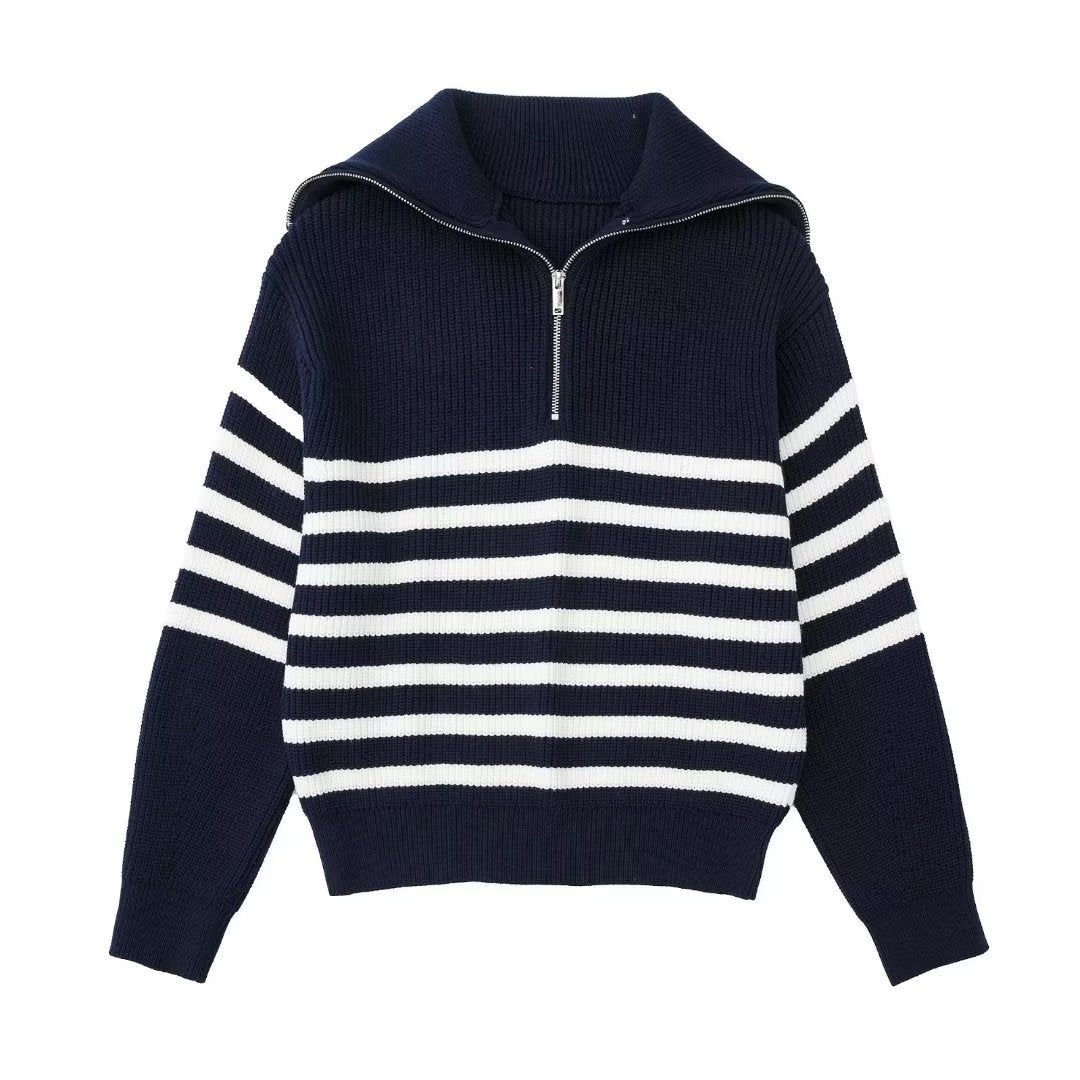 Casual All-match Open Collar Wool Sweater