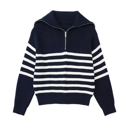 Casual All-match Open Collar Wool Sweater