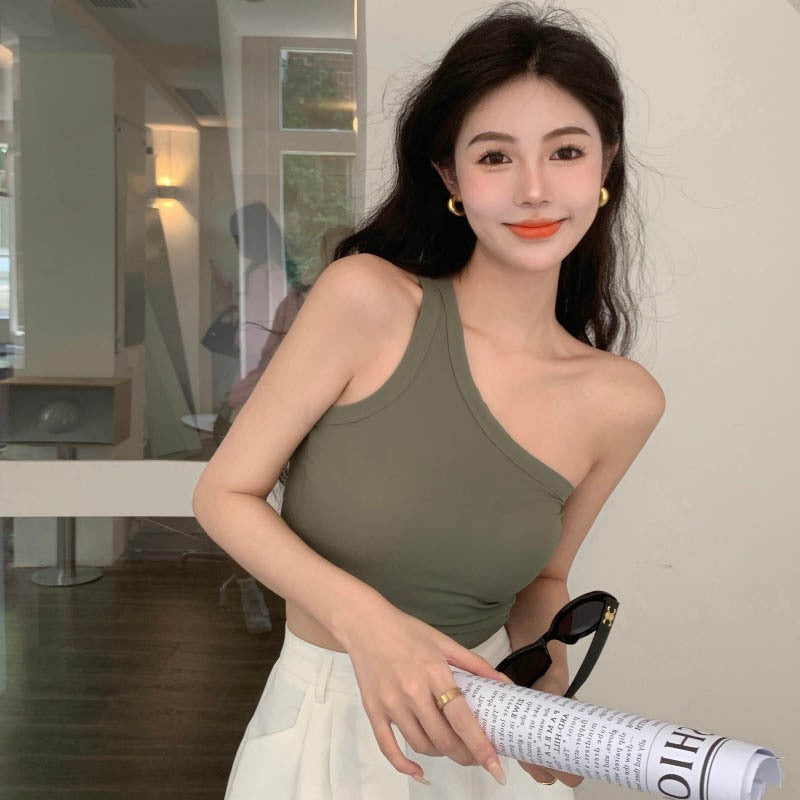 Ladies Belt Chest Pad Shoulder Hanging Outer Wear Short Top