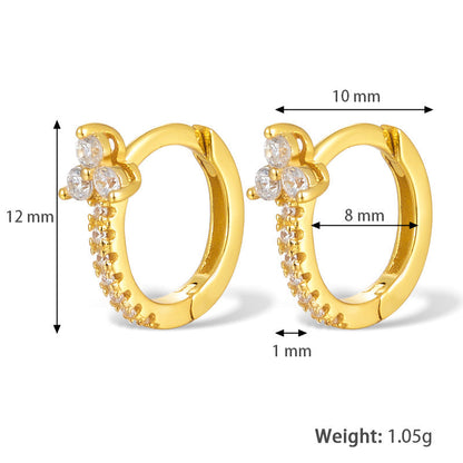 Fashion Color Zircon Earrings Design Sense