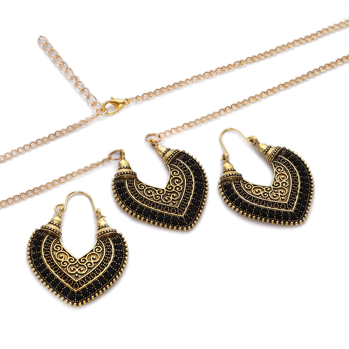 Colored Rope Earrings Necklace Set