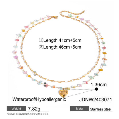 Gold Stainless Steel Broken Stone Chain Ring