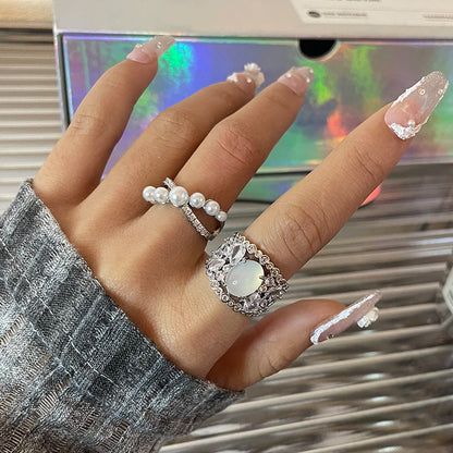 High-grade Zircon Open-end Pearl Ring