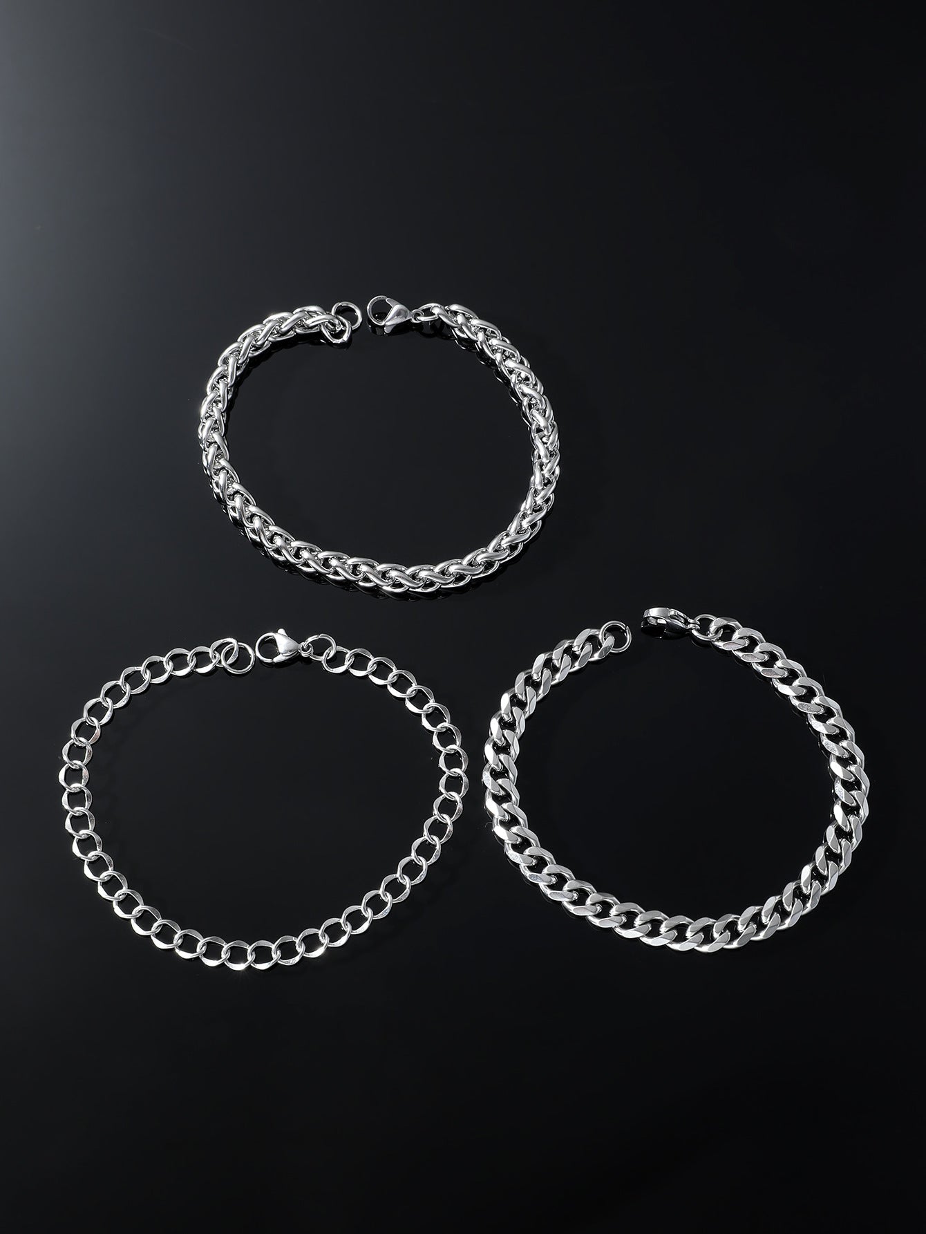Stainless Steel Sunflower Bracelet Set