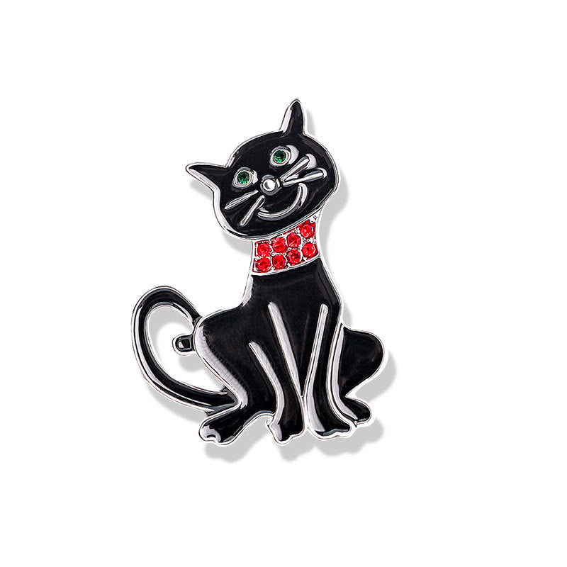 Halloween Cartoon Pumpkin Head Broom Brooch